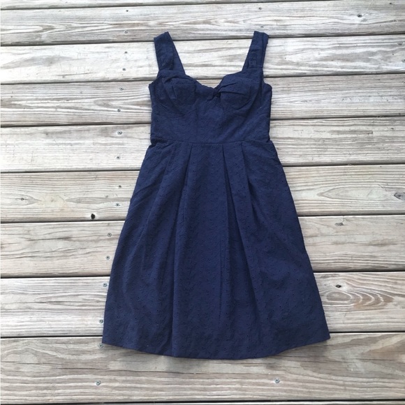 Lilly Pulitzer Dresses & Skirts - Lily Pulitzer Navy Blue Fish Eyelet Dress